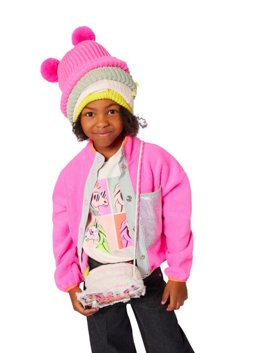 Fleece Button Up Sequin Jacket